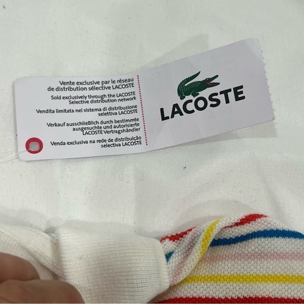 NWT kids LACOSTE short sleeve striped shirt size 10 KIDS GETS AN EXTRA PIECE - Picture 9 of 13